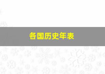 各国历史年表