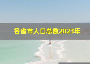 各省市人口总数2023年