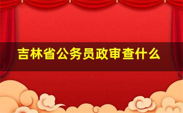 吉林省公务员政审查什么