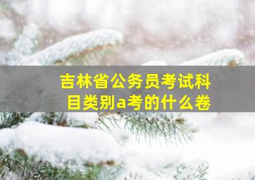 吉林省公务员考试科目类别a考的什么卷