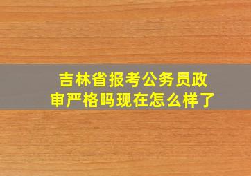 吉林省报考公务员政审严格吗现在怎么样了