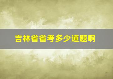 吉林省省考多少道题啊