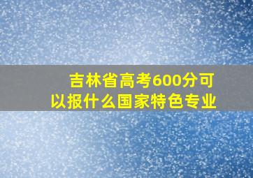 吉林省高考600分可以报什么国家特色专业