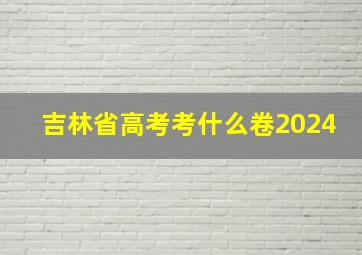 吉林省高考考什么卷2024