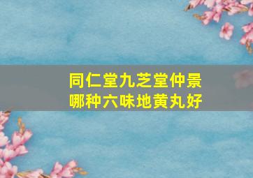 同仁堂九芝堂仲景哪种六味地黄丸好