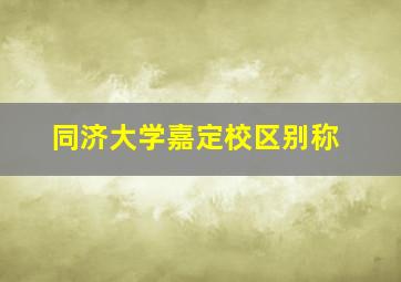 同济大学嘉定校区别称