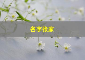 名字张家