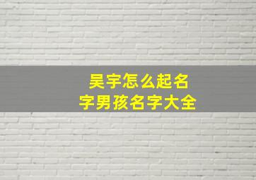 吴宇怎么起名字男孩名字大全