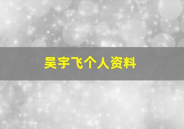 吴宇飞个人资料