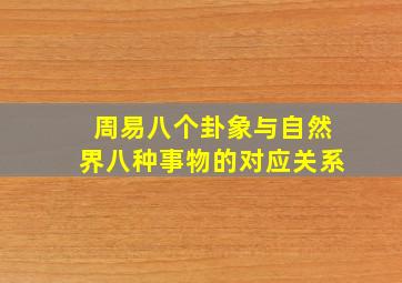 周易八个卦象与自然界八种事物的对应关系