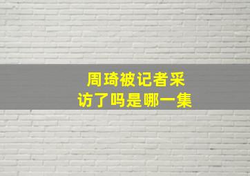 周琦被记者采访了吗是哪一集