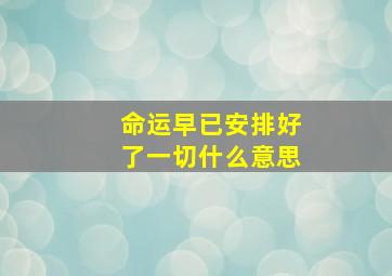 命运早已安排好了一切什么意思