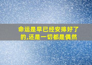 命运是早已经安排好了的,还是一切都是偶然