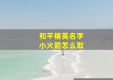 和平精英名字小火箭怎么取