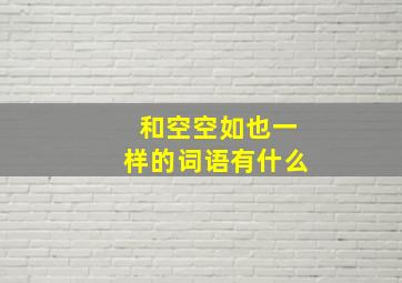 和空空如也一样的词语有什么