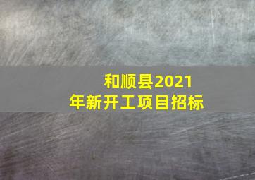 和顺县2021年新开工项目招标