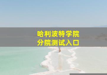 哈利波特学院分院测试入口