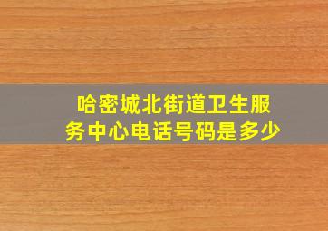 哈密城北街道卫生服务中心电话号码是多少