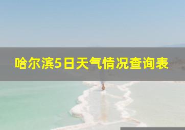 哈尔滨5日天气情况查询表