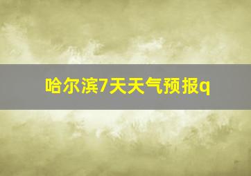 哈尔滨7天天气预报q