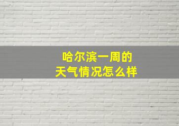 哈尔滨一周的天气情况怎么样