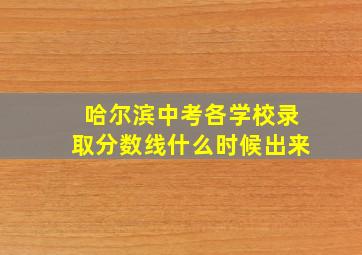 哈尔滨中考各学校录取分数线什么时候出来