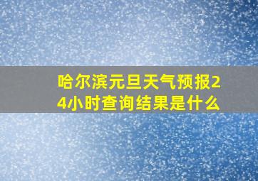 哈尔滨元旦天气预报24小时查询结果是什么