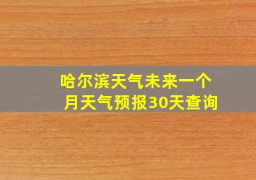 哈尔滨天气未来一个月天气预报30天查询