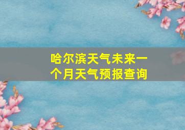 哈尔滨天气未来一个月天气预报查询