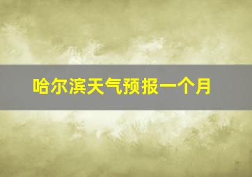 哈尔滨天气预报一个月