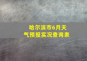 哈尔滨市6月天气预报实况查询表