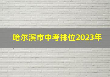 哈尔滨市中考排位2023年