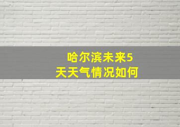 哈尔滨未来5天天气情况如何