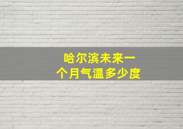 哈尔滨未来一个月气温多少度