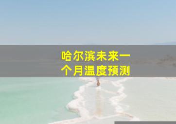 哈尔滨未来一个月温度预测