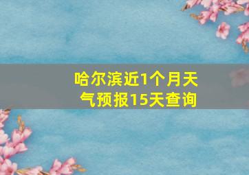 哈尔滨近1个月天气预报15天查询