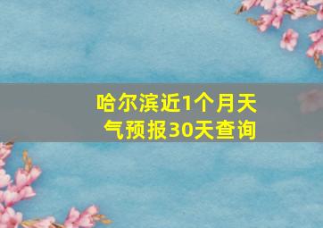 哈尔滨近1个月天气预报30天查询