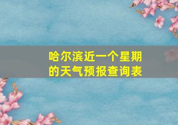 哈尔滨近一个星期的天气预报查询表