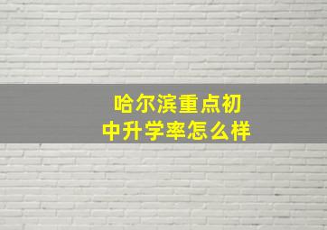 哈尔滨重点初中升学率怎么样