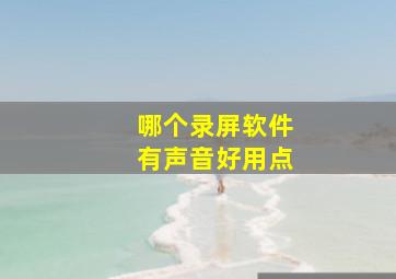 哪个录屏软件有声音好用点