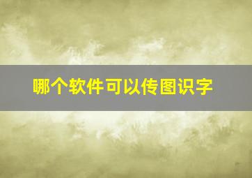 哪个软件可以传图识字