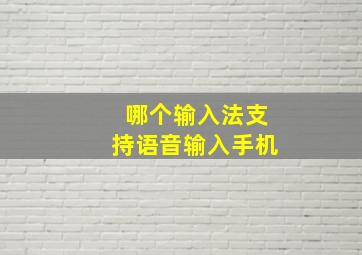 哪个输入法支持语音输入手机