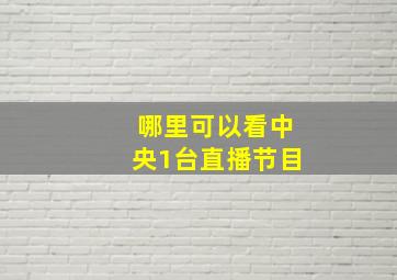 哪里可以看中央1台直播节目