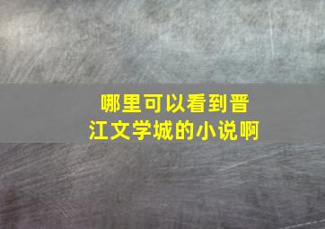 哪里可以看到晋江文学城的小说啊