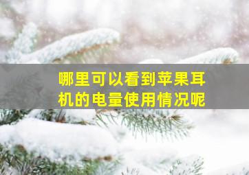 哪里可以看到苹果耳机的电量使用情况呢