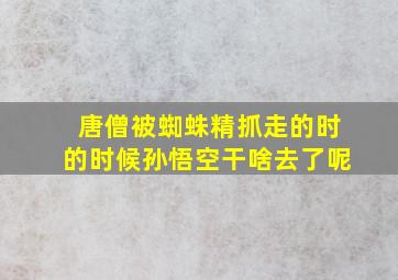 唐僧被蜘蛛精抓走的时的时候孙悟空干啥去了呢