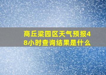 商丘梁园区天气预报48小时查询结果是什么