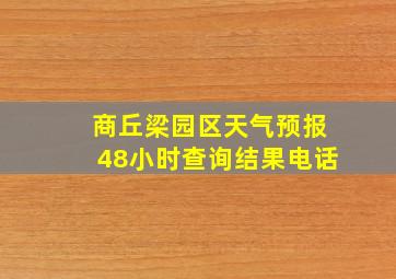 商丘梁园区天气预报48小时查询结果电话