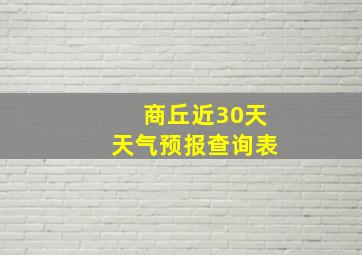 商丘近30天天气预报查询表