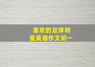 喜欢的足球明星英语作文初一